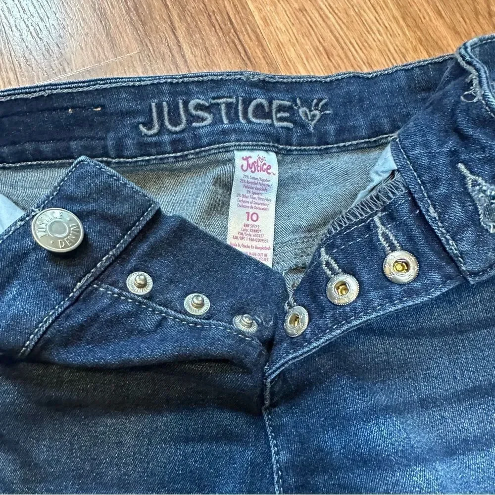 Justice Denim Jean Shorts Distressed Ripped | Girls Size 10